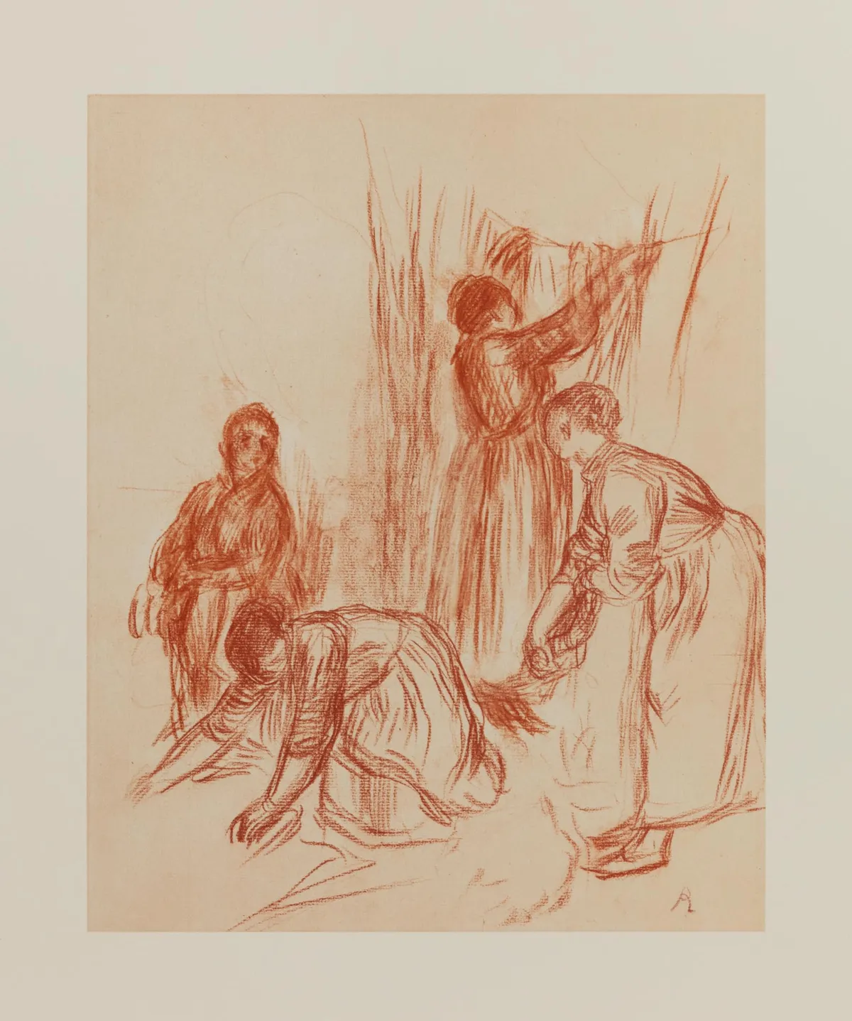 Lot 202: Pierre Auguste Renoir (French, 1841-1919)Les Lavandieres