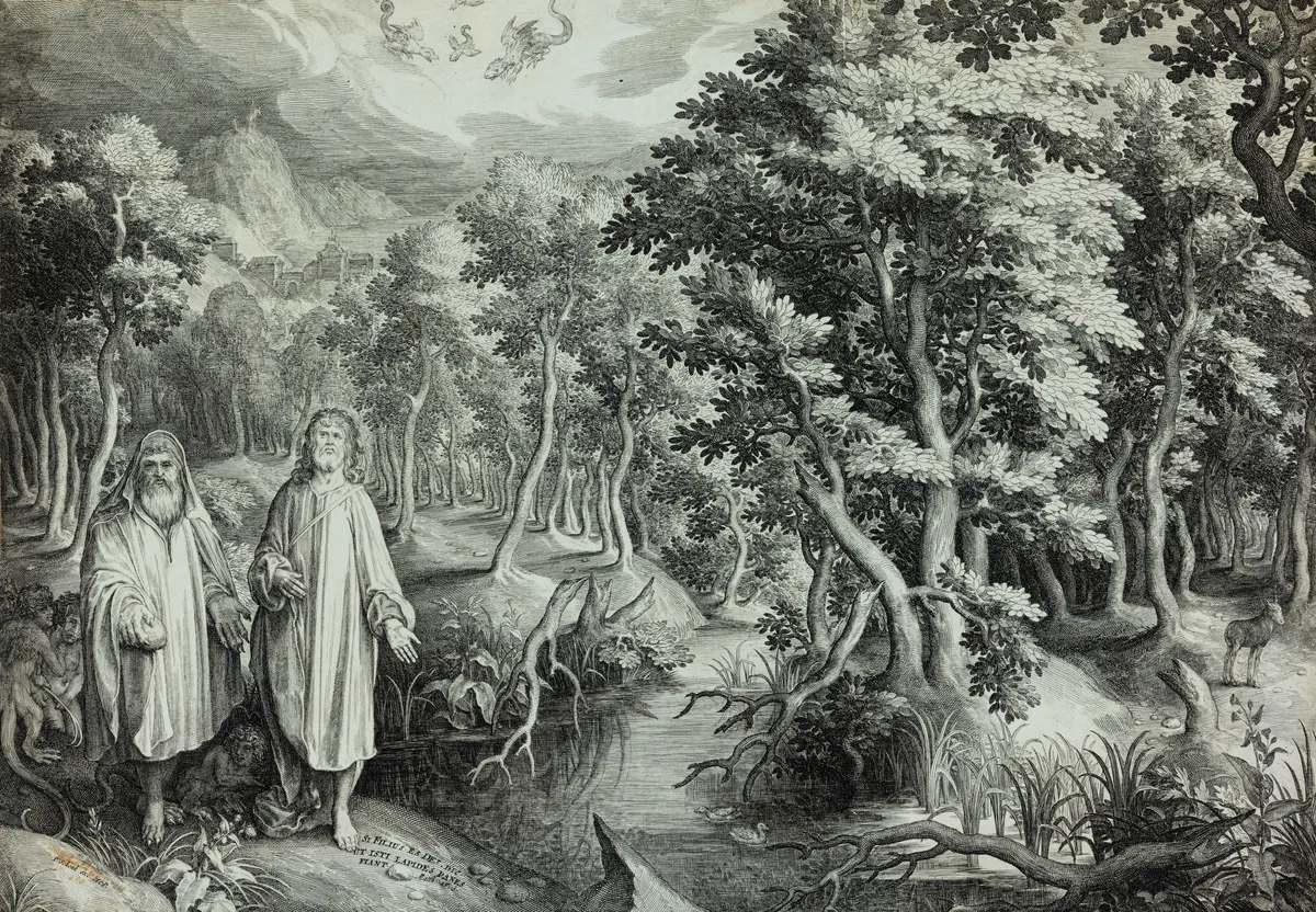 Lot 513: Nicolaes de Bruyn (Belgian, 1571-1656)Temptation of Christ