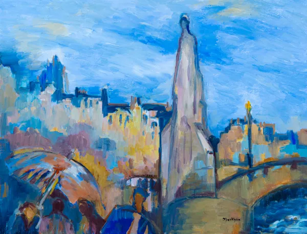 Christine Oberthur (French, b.1939)Sainte Genevieve a Paris